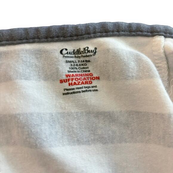 Set of 2 Cuddlebug Swaddles Size Small 7-14lbs Gender Neutral Gray & White Baby - Picture 6 of 6